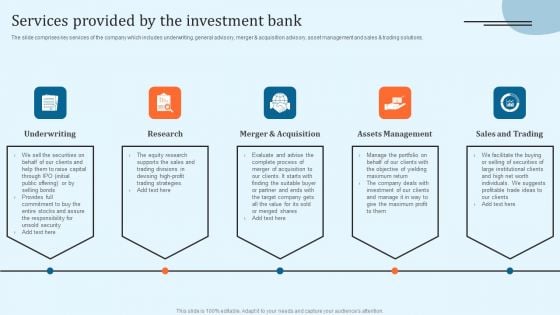 Equity Debt And Convertible Bond Investment Banking Pitch Book Services Provided By The Investment Bank Portrait PDF