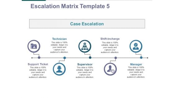 Escalation Matrix Template 5 Ppt PowerPoint Presentation Professional Tips