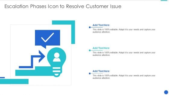 Escalation Phases Icon To Resolve Customer Issue Microsoft PDF