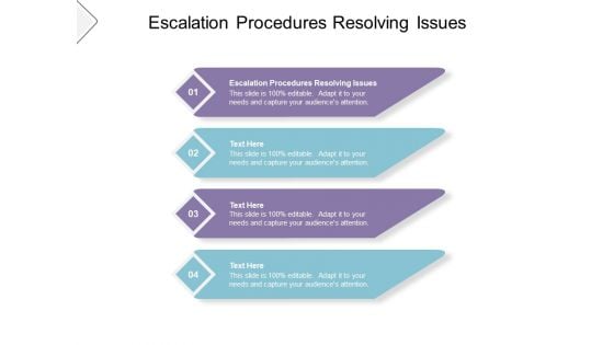 Escalation Procedures Resolving Issues Ppt PowerPoint Presentation Inspiration Templates Cpb Pdf