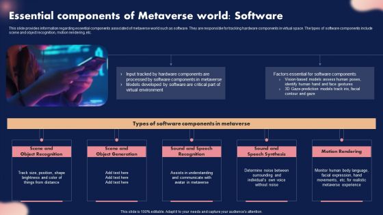 Essential Components Of Metaverse World Software Ppt Infographic Template Smartart PDF