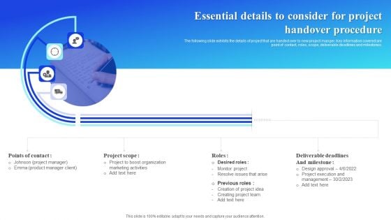 Essential Details To Consider For Project Handover Procedure Introduction PDF