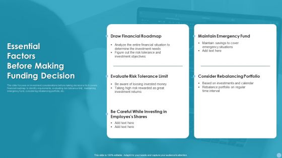 Essential Factors Before Making Funding Decision Ppt PowerPoint Presentation File Model PDF Essential Factors Before Making Funding Decision Ppt PowerPoint Presentation File Model PDF