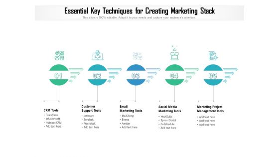 Essential Key Techniques For Creating Marketing Stack Ppt PowerPoint Presentation Gallery Slide Download PDF