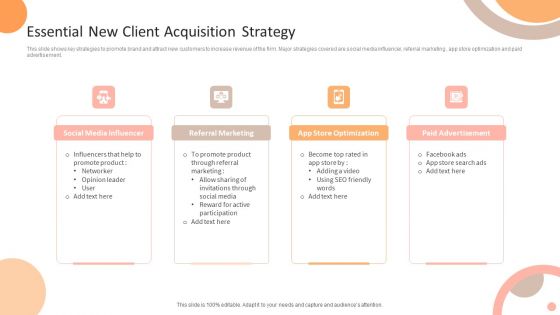 Essential New Client Acquisition Strategy Ppt Styles Styles PDF