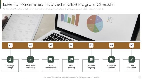 Essential Parameters Involved In CRM Program Checklist Strategies To Improve Customer Portrait PDF