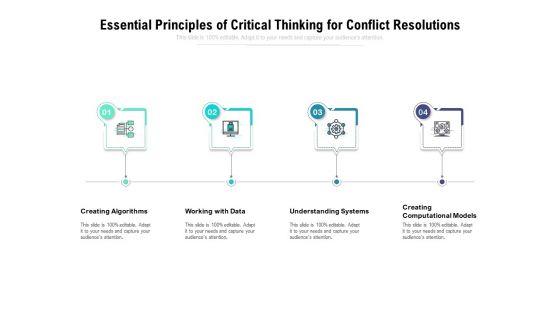 Essential Principles Of Critical Thinking For Conflict Resolutions Ppt PowerPoint Presentation Slides Graphics Design PDF