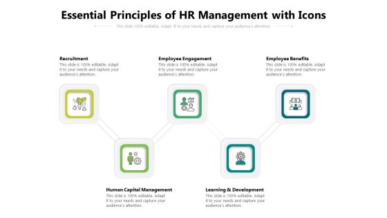 Essential Principles Of HR Management With Icons Ppt PowerPoint Presentation Outline Shapes PDF