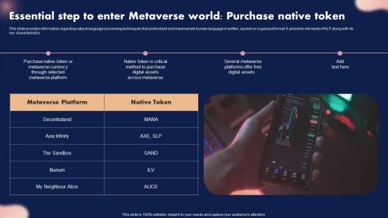 Essential Step To Enter Metaverse World Purchase Native Token Ppt Slides PDF