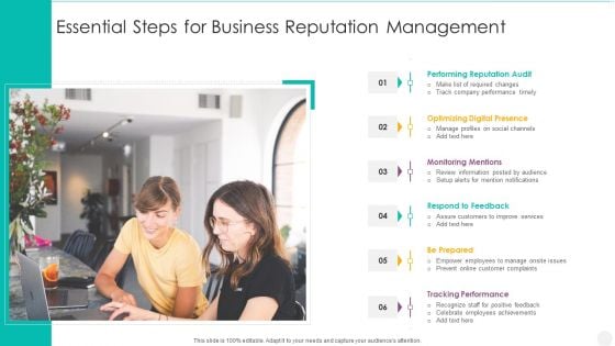 Essential Steps For Business Reputation Management Summary PDF