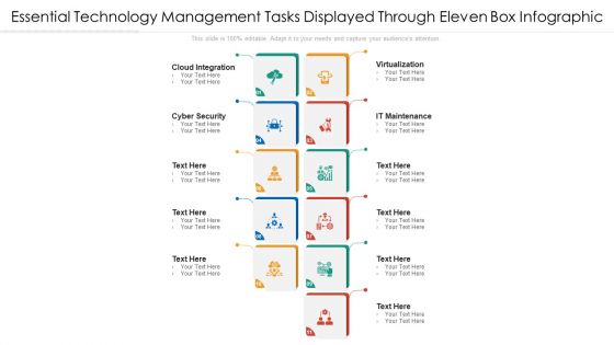 Essential Technology Management Tasks Displayed Through Eleven Box Infographic Ppt PowerPoint Presentation File Portfolio PDF