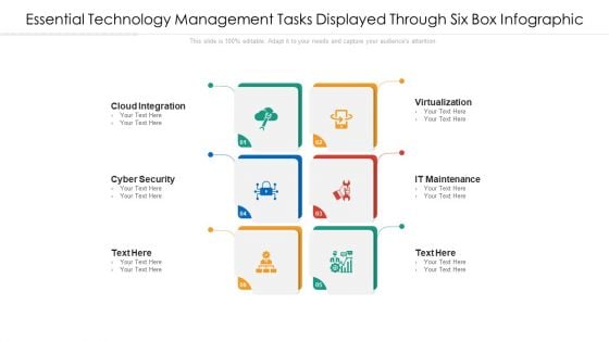 Essential Technology Management Tasks Displayed Through Six Box Infographic Ppt PowerPoint Presentation File Graphics Pictures PDF Essential Technology Management Tasks Displayed Through Six Box Infographic Ppt PowerPoint Presentation File Graphics Pictures PDF