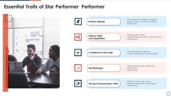 Essential Traits Of Star Performer Performer Template PDF