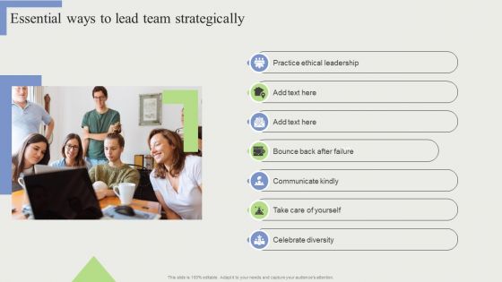 Essential Ways To Lead Team Strategically Brochure PDF