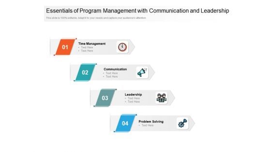 Essentials Of Program Management With Communication And Leadership Ppt PowerPoint Presentation Layouts Graphics Pictures PDF