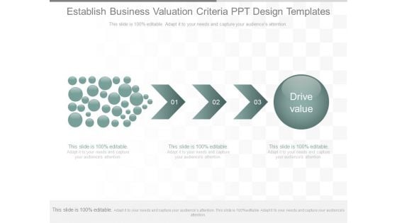 Establish Business Valuation Criteria Ppt Design Templates