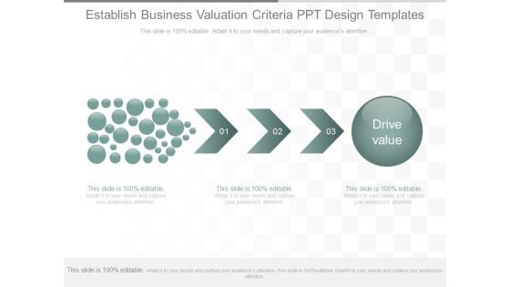 Establish Business Valuation Criteria Ppt Design Templates
