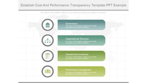 Establish Cost And Performance Transparency Template Ppt Example