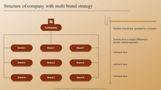 Establishing A Brand Identity For Organizations With Several Brands Structure Of Company With Multi Brand Strategy Slides PDF