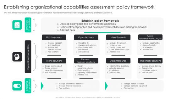 Establishing Organizational Capabilities Assessment Policy Framework Portrait PDF