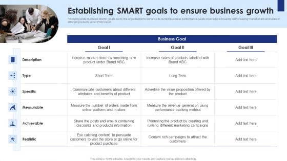 Establishing Smart Goals To Ensure Business Growth Inspiration PDF