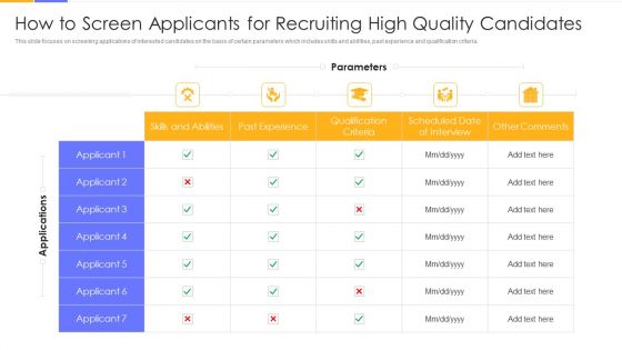 Establishing Social Media Hiring Plan How To Screen Applicants For Recruiting High Quality Candidates Guidelines PDF Establishing Social Media Hiring Plan How To Screen Applicants For Recruiting High Quality Candidates Guidelines PDF