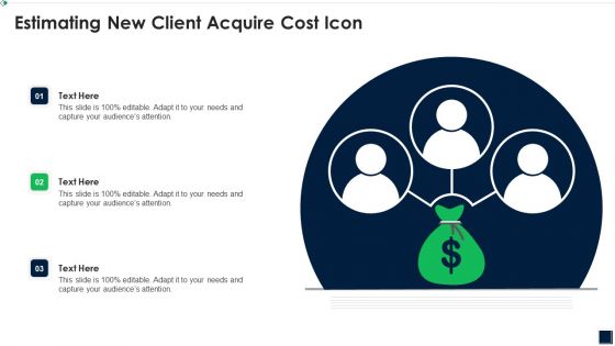 Estimating New Client Acquire Cost Icon Mockup PDF