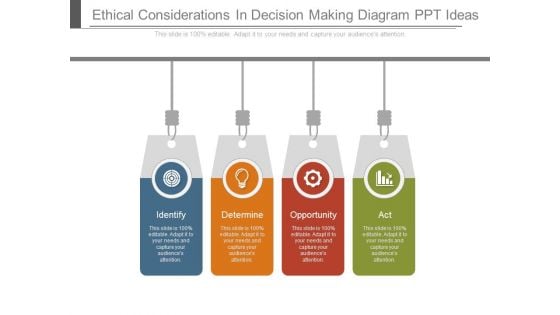 Ethical Considerations In Decision Making Diagram Ppt Ideas