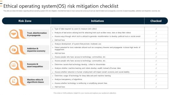 Ethical Operating System OS Risk Mitigation Checklist Ppt Show Shapes PDF Ethical Operating System OS Risk Mitigation Checklist Ppt Show Shapes PDF