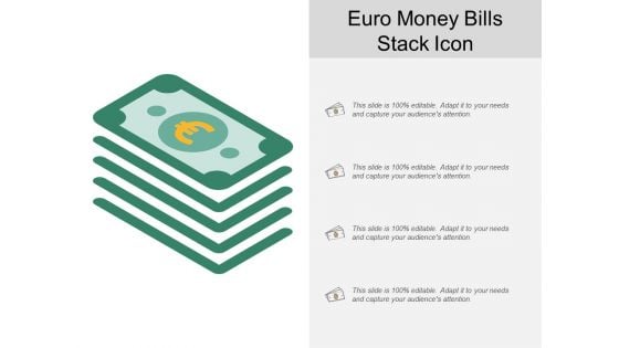 Euro Money Bills Stack Icon Ppt Powerpoint Presentation Layouts Icon