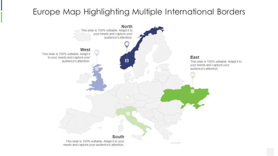 Europe Map Highlighting Multiple International Borders Designs PDF