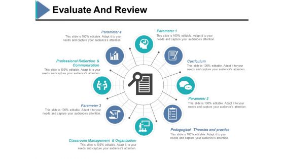 Evaluate And Review Ppt PowerPoint Presentation Icon Portrait