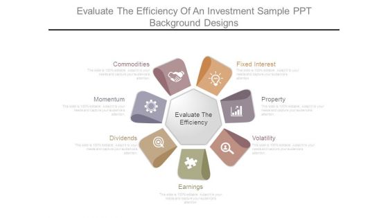 Evaluate The Efficiency Of An Investment Sample Ppt Background Designs