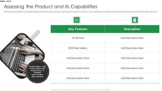 Evaluating New Commodity Impact On Market Assessing The Product And Its Capabilities Background PDF