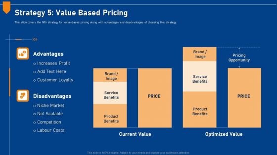 Evaluating Price Efficiency In Organization Strategy 5 Value Based Pricing Infographics PDF