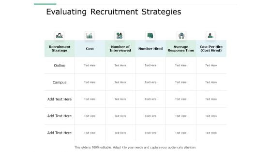 Evaluating Recruitment Strategies Ppt Powerpoint Presentation Infographics Sample Evaluating Recruitment Strategies Ppt Powerpoint Presentation Infographics Sample