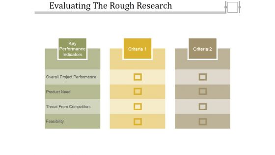 Evaluating The Rough Research Ppt PowerPoint Presentation Inspiration