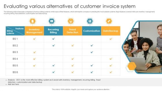 Evaluating Various Alternatives Of Customer Invoice System Download PDF