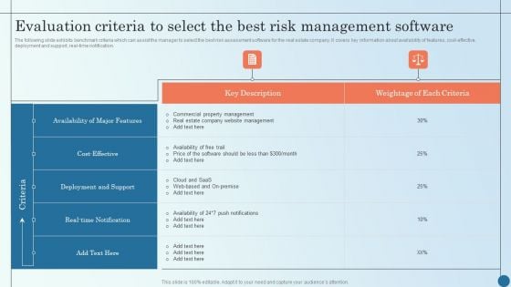 Evaluation Criteria To Select The Best Risk Management Software Managing Commercial Property Risks Microsoft PDF