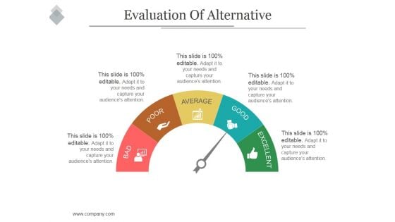 Evaluation Of Alternative Ppt PowerPoint Presentation Visual Aids