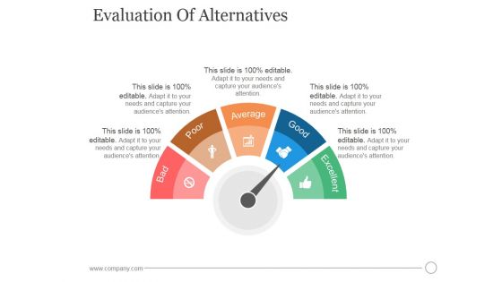 Evaluation Of Alternatives Ppt PowerPoint Presentation Guide