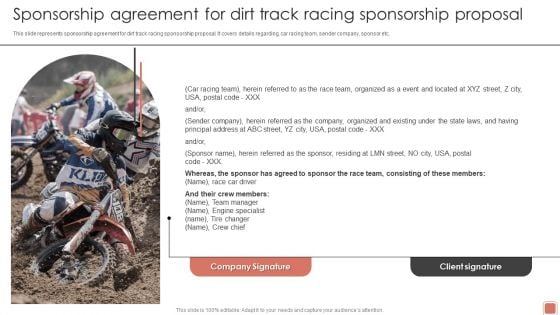 Event Funding Sponsorship Agreement For Dirt Track Racing Sponsorship Proposal Formats PDF Event Funding Sponsorship Agreement For Dirt Track Racing Sponsorship Proposal Formats PDF