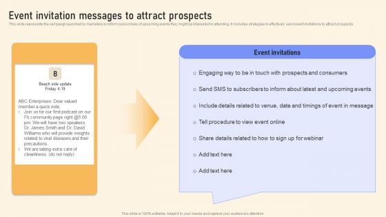 Event Invitation Messages To Attract Prospects Ppt PowerPoint Presentation File Example File PDF