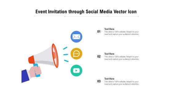 Event Invitation Through Social Media Vector Icon Ppt PowerPoint Presentation Gallery Samples PDF