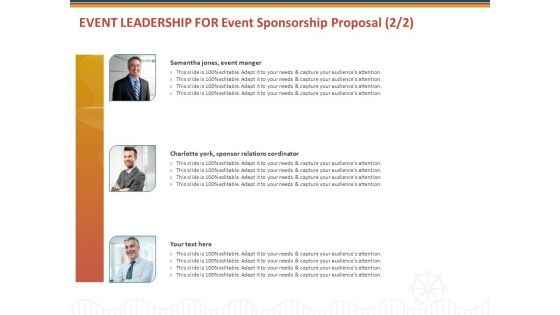 Event Leadership For Event Sponsorship Proposal Event Ppt Infographics Outfit PDF