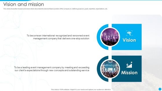 Event Management Firm Overview Vision And Mission Pictures PDF