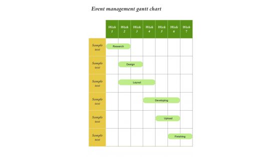 Event Management Gantt Chart Gallery Exhibition Proposal One Pager Sample Example Document