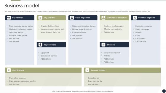 Event Management Services Company Profile Business Model Designs PDF