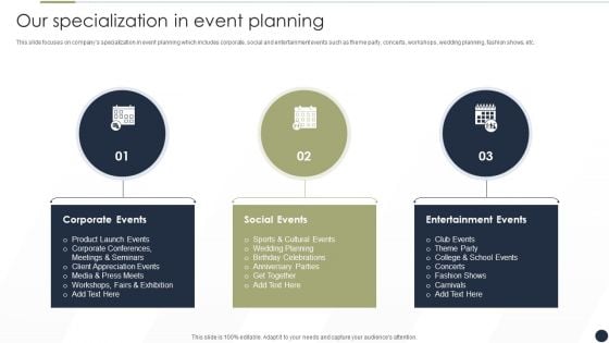 Event Management Services Company Profile Our Specialization In Event Planning Formats PDF Event Management Services Company Profile Our Specialization In Event Planning Formats PDF