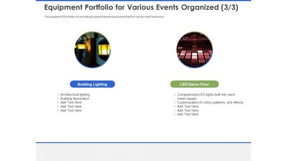 Event Management Services Equipment Portfolio For Various Events Organized Building Ppt PowerPoint Presentation Professional Show PDF Event Management Services Equipment Portfolio For Various Events Organized Building Ppt PowerPoint Presentation Professional Show PDF